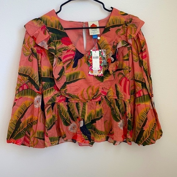 Anthropologie Farm Rio Yasmine ruffled blouse S - Picture 5 of 9